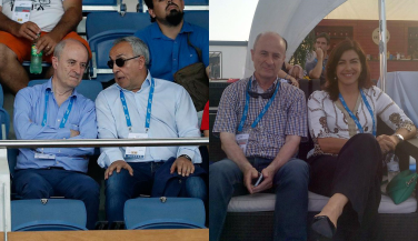 Las autoridades acompañaron al vóley durante los Juegos del Mediterráneo